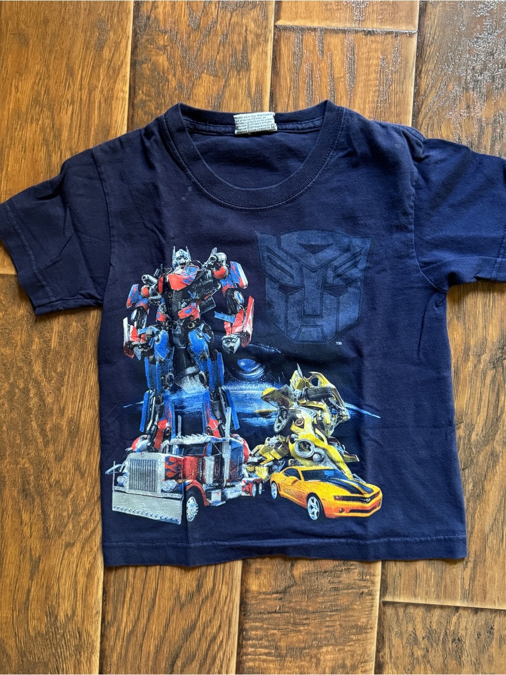 Navy Kids Short-Sleeve Tee with Transformers Graphic